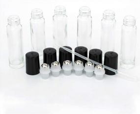 img 4 attached to 🍶 6-Pack Clear Thick Glass 10ml Roller Bottles with Stainless Steel Roller Ball and 2 Droppers - Ideal for Essential Oils