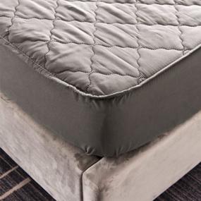 img 1 attached to NTBED Waterproof Mattress Protector, Quilted Mattress Pad Cover With Deep Pocket Stretches Up To 14 Inches, Soft & Breathable Elastic Fitted Sheet Mattress Topper (Full, Gray)