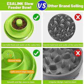 img 2 attached to ESALINK Double Layer Slow Feeder Dog Bowl For Puppy & Cat - Durable Pet Food Dishes To Prevent Bloating, Choking & Promote Healthy Eating Habits (Green)