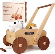 🚶 woodtoe wooden baby walker: adjustable speed push toy for babies learning to walk | natural wood push and pull learning walking educational toy gift for toddler boy/girl, 1-3 years (patent protected) logo