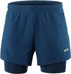 img 3 attached to ARSUXEO Men'S Breathable 2-In-1 Running Shorts With Zipper Pocket B202