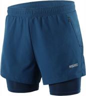 arsuxeo men's breathable 2-in-1 running shorts with zipper pocket b202 logo