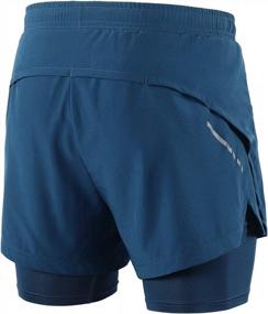 img 1 attached to ARSUXEO Men'S Breathable 2-In-1 Running Shorts With Zipper Pocket B202