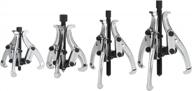 duratech 4-piece 3-jaw gear puller, 3", 4", 6", 8", removal tool for gears, pulleys, bearings and flywheels, fully assembled, cr-v steel logo