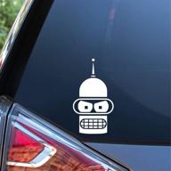 🤖 sunset graphics &amp; decals futurama bender face vinyl car sticker - ideal for cars, trucks, skateboards, vans, walls, computers, coolers, laptops - white color - 5.5 inches - sgd000192 логотип