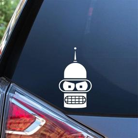 img 3 attached to 🤖 Sunset Graphics &amp; Decals Futurama Bender Face Vinyl Car Sticker - Ideal for Cars, Trucks, Skateboards, Vans, Walls, Computers, Coolers, Laptops - White Color - 5.5 inches - SGD000192