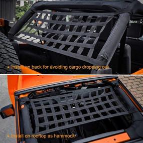 img 3 attached to 🚗 Seven Sparta Car Roof Net Hammock for Jeep Gladiator JT & Wrangler YJ, TJ, JK, JKU, JL, JLU - 2 Pack, 1987-2020, 4-Door and 2-Door Compatibility