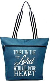 img 4 attached to Large Inspirational Zippered Tote Women Women's Handbags & Wallets via Totes