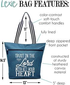 img 2 attached to Large Inspirational Zippered Tote Women Women's Handbags & Wallets via Totes