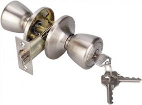 img 2 attached to (5Pack) Keyed Entry Knob Lock For Exterior Door And Front Door Tulip Knob Door Handle Satin Nickel Finish 5761-SN-ET-5P