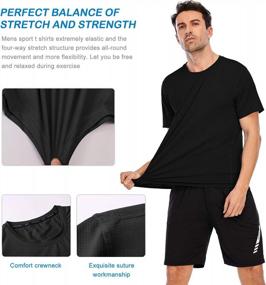 img 2 attached to Men'S Moisture-Wicking Athletic Shirts: Short Sleeve Workout Tops For Running, Training, And Sports At The Gym - MeetHoo