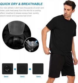 img 3 attached to Men'S Moisture-Wicking Athletic Shirts: Short Sleeve Workout Tops For Running, Training, And Sports At The Gym - MeetHoo