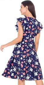 img 1 attached to Women'S Floral Print Fit & Flare Knee Length Party Dress By AUQCO