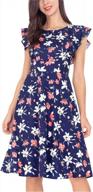 women's floral print fit & flare knee length party dress by auqco logo