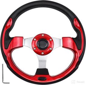 img 4 attached to MOTAFAR Golf Cart Steering Wheel With Ergonomic Design Universal Fit For Golf Cart Club Car EZGO RXV &Amp Replacement Parts