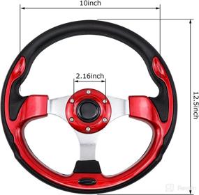 img 3 attached to MOTAFAR Golf Cart Steering Wheel With Ergonomic Design Universal Fit For Golf Cart Club Car EZGO RXV &Amp Replacement Parts