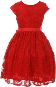 img 1 attached to 👗 Girls' Clothing: Embroidered All-Over Red Dress (JKS 2066)