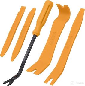 img 4 attached to AXELECT 5-Piece Auto Trim Removal Tool Kit - Car Panel Door Window Tools Set with Auto Clip Fastener Remover Pry Tool - Yellow