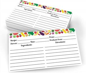 img 4 attached to Premium Set Of 50 Double-Sided 3" X 5" Recipe Cards, Featuring Fruits And Vegetables - Made In USA By 321Done