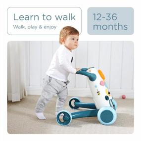 img 3 attached to Aquamarine KÜB Interactive Baby Push Walker: Enhance Your Baby's Stability & Learning with this Safe and Fun Activity Walker Toy