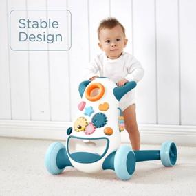 img 2 attached to Aquamarine KÜB Interactive Baby Push Walker: Enhance Your Baby's Stability & Learning with this Safe and Fun Activity Walker Toy