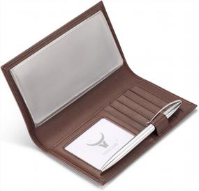 img 2 attached to Italian Calfskin Checkbook Cover & Card Holder - Soft Leather, Divider By HISCOW (Brown)