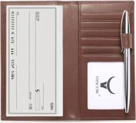 итальянский кошелёк для чеков и карточек из телячьей кожи - мягкая кожа, отделитель, производитель hiscow (коричневый) логотип