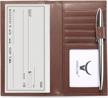 italian calfskin checkbook cover & card holder - soft leather, divider by hiscow (brown) logo