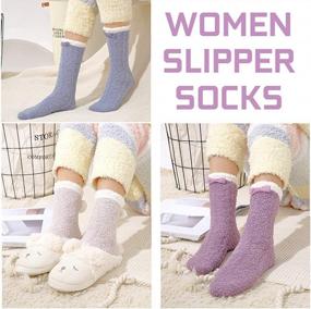 img 1 attached to Soft Plush Winter Fuzzy Socks For Women - 3 Pairs Of Casual, Cozy Slipper Socks Perfect For Home And Sleeping, Great Gifts For Women