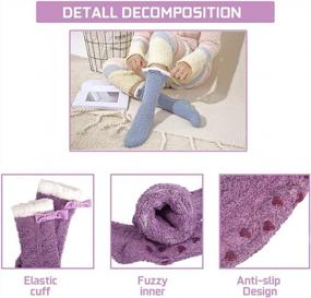 img 2 attached to Soft Plush Winter Fuzzy Socks For Women - 3 Pairs Of Casual, Cozy Slipper Socks Perfect For Home And Sleeping, Great Gifts For Women