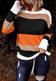 img 3 attached to Lovezesent Womens Long Sleeve Color Block Cozy Winter Knit Sweater Pullover Tops