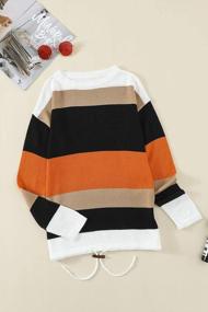 img 1 attached to Lovezesent Womens Long Sleeve Color Block Cozy Winter Knit Sweater Pullover Tops