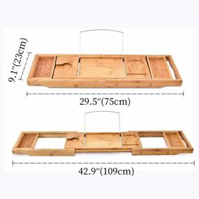 img 1 attached to Bathing In Luxury: Enhance Your Experience With Premium Bamboo Bath Tray And Organizer