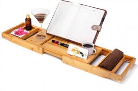 img 3 attached to Bathing In Luxury: Enhance Your Experience With Premium Bamboo Bath Tray And Organizer