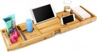 bathing in luxury: enhance your experience with premium bamboo bath tray and organizer logo