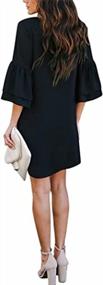 img 2 attached to Women'S Summer Casual Bell Sleeve V Neck Shift Dress - Perfect For Beach House Dresses!