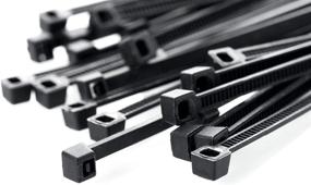 img 4 attached to 🔒 100 Pack 7 Inch Black Nylon Cable Zip Ties - 50 lb. Strength by SNUG Fasteners (SNG896)