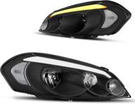 🔦 switchback led drl headlights for chevy impala 2006-2013, impala limited 2014-2016 & monte carlo 2006-2007 - headlamp replacement pair by dwvo logo
