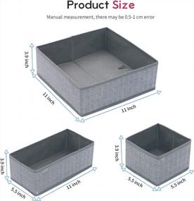 img 3 attached to Onlyeasy Foldable Cloth Storage Box Closet Dresser Drawer Organizer Cube Basket Bins Containers Divider With Drawers For Scarves, Underwear, Bras, Socks, Ties, 6 Pack, Herringbone Grey, MXDS3P2
