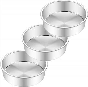 img 4 attached to 3-Pack Deedro 6In Stainless Steel Cake Pans - Perfect For Wedding & Birthday Layer Cakes, One-Piece Molding, Healthy & Durable With Mirror Finish And Dishwasher Safe!
