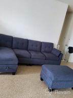 img 1 attached to HONBAY Reversible Sectional Sofa Couch Set L-Shaped Living Room Furniture 4 Seater With Storage Ottoman For Small Apartment, Dark Grey (Sectional+Tray Ottoman) review by Andre Motko