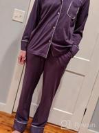 img 1 attached to Soft And Cozy Women'S Cotton Pajama Set With Long Sleeves, Flat Collar, And Chest Pocket - Breathable Tencel Rayon Sleepwear In Sizes S-XL review by Angela Anderson