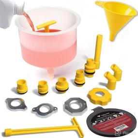img 4 attached to 🚰 Spill-Free Radiator Coolant Filling Funnel Kit, Thorstone No Spill Coolant Funnel with Adapters, Automotive Antifreeze Bleeder for Universal Vehicles - Spill Proof Radiator Funnel
