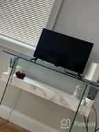 img 1 attached to Narrow & Stylish Glass Console Table With Storage: Ideal For Modern Interiors, Small Spaces & Multiple Uses review by Rob Bradford