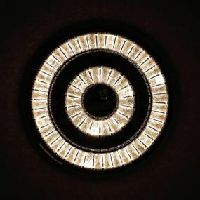 img 1 attached to Contemporary LED Crystal Chandelier In 2 Rings Design And Flush Mount Ceiling Fixture For Modern Dining Room, Bathroom, Bedroom, Or Living Room Decor - 5" Height X 17" Width By Saint Mossi
