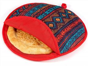 img 4 attached to Keep Your Favorite Mexican Dishes Warm With CINPIUK Tortilla Warmer Pouch - 12 Inch Insulated Holder In Traditional Serape Fabric