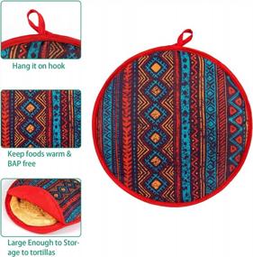 img 1 attached to Keep Your Favorite Mexican Dishes Warm With CINPIUK Tortilla Warmer Pouch - 12 Inch Insulated Holder In Traditional Serape Fabric