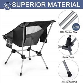 img 1 attached to Ultralight Camping Chair With 300Lbs Capacity & Storage Bag For Outdoor Activities