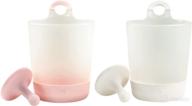 🍼 puj phillup/play + rinse cups - 2-pack, bpa-free, pvc-free, dishwasher safe (blush/marshmallow) - improved seo logo