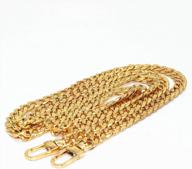 👜 stylish weichuan 47" diy iron flat chain handbag straps - cross body replacement accessories with metal buckles (gold) logo